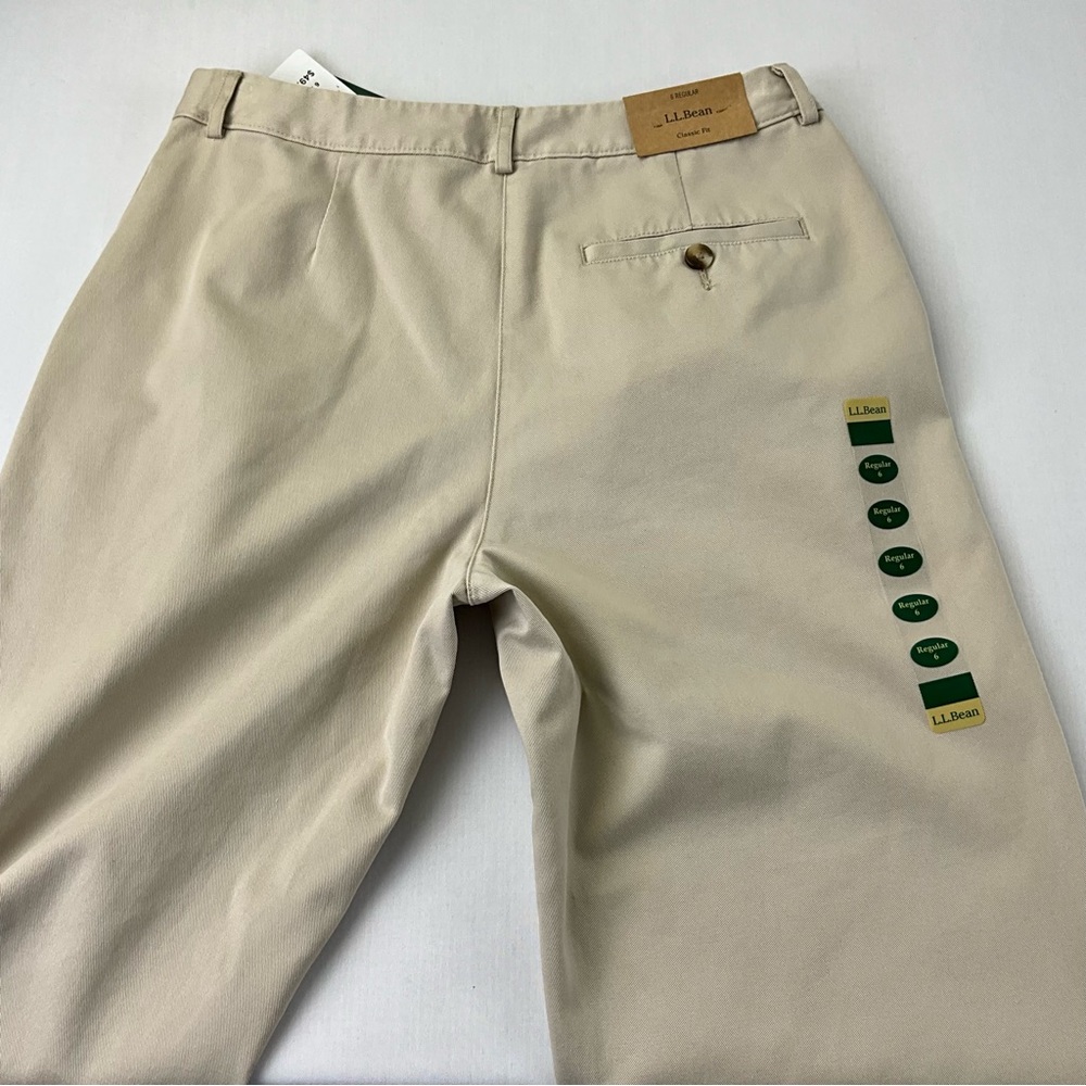 L.L.Bean women beige pant classic fit, wrinkle free Size 6 Regular NWT - Picture 7 of 16
